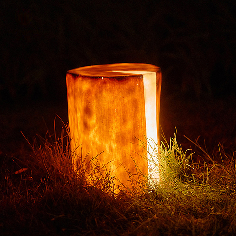 Outdoor Garden Artificial Tree Stump Decorative Light