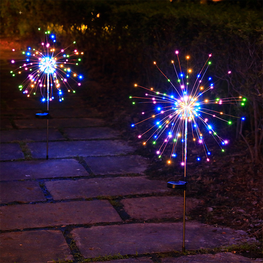 Solar outdoor fireworks atmosphere decorative light