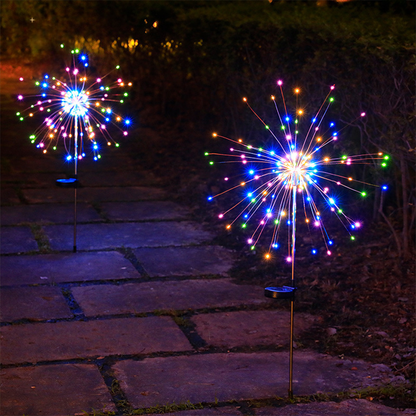 Solar outdoor fireworks atmosphere decorative light