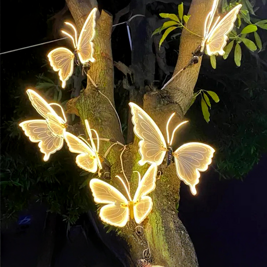 Outdoor dynamic colorful butterfly decorative light