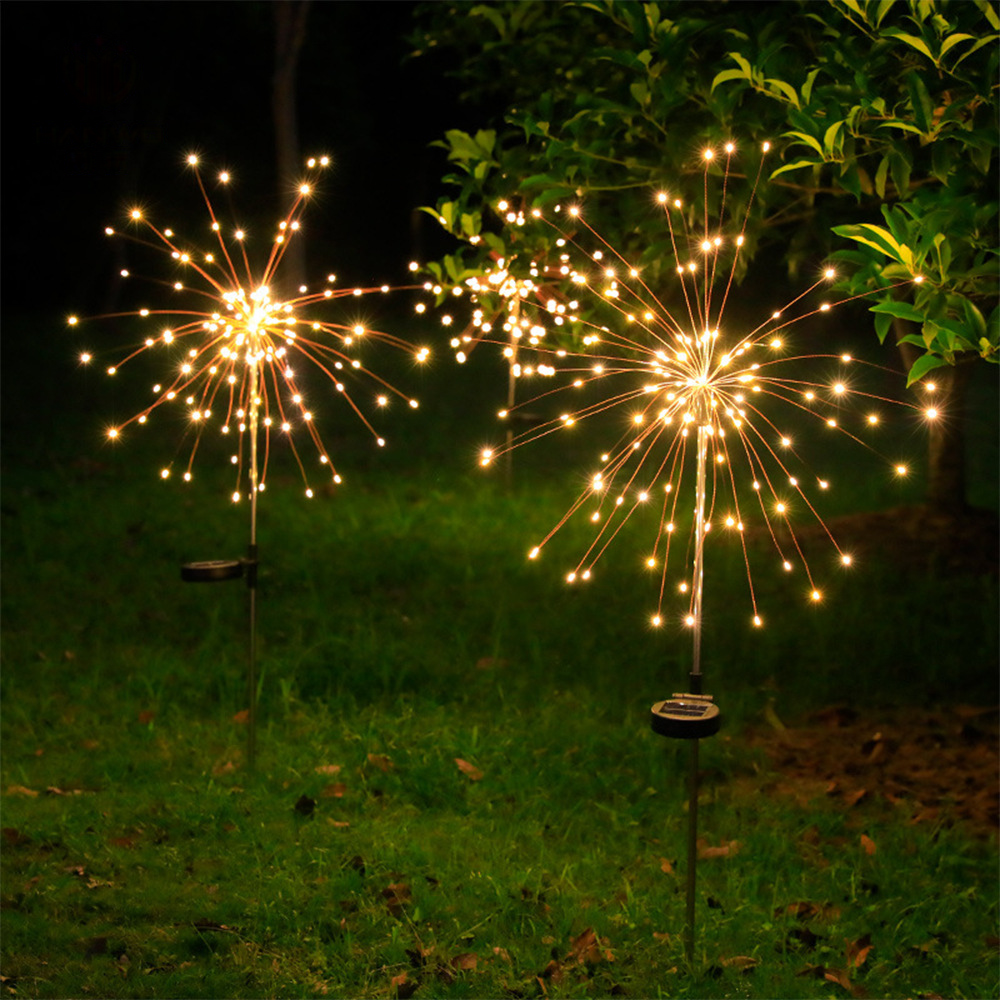 Solar outdoor fireworks atmosphere decorative light
