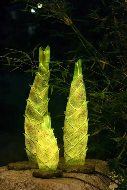 Outdoor rainproof luminous bamboo-style downlight