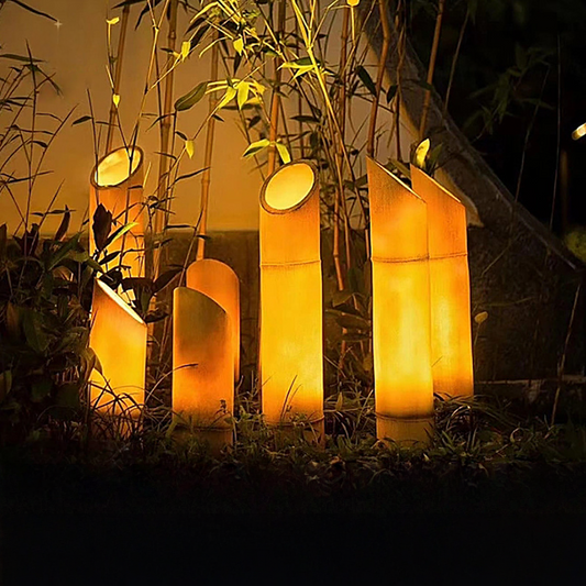 Outdoor rainproof luminous bamboo-style downlight