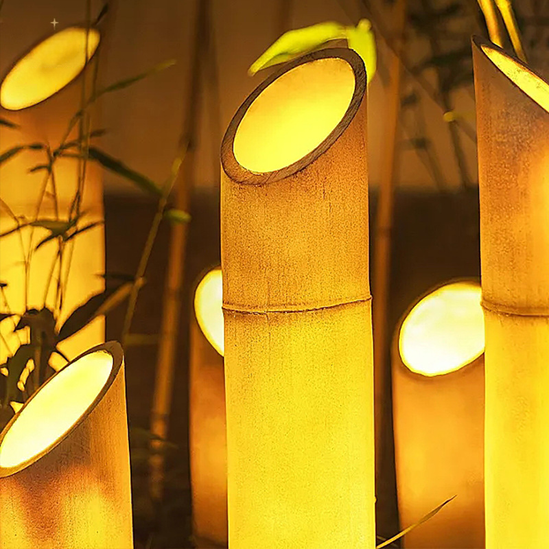 Outdoor rainproof luminous bamboo-style downlight