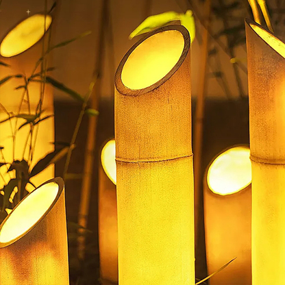 Outdoor rainproof luminous bamboo-style downlight