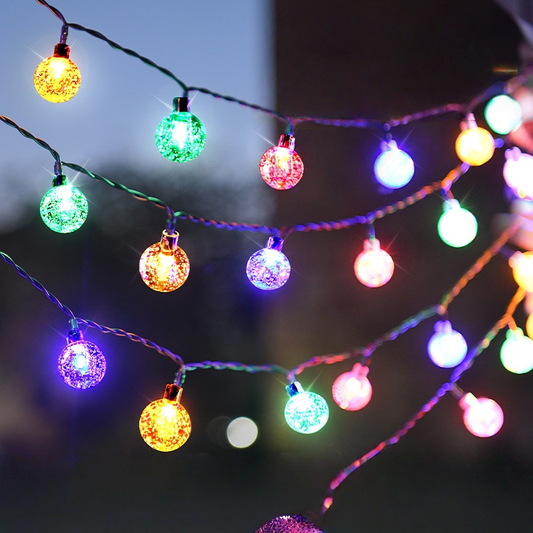 Solar outdoor camping decorative light globe string lights