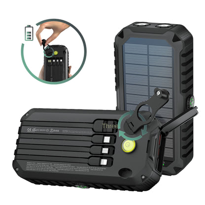 Solar Hand Crank Power Generation Fast Charging Power Bank